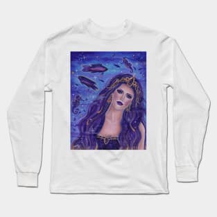 Amethyst purple mermaid by Renee Lavoie Long Sleeve T-Shirt